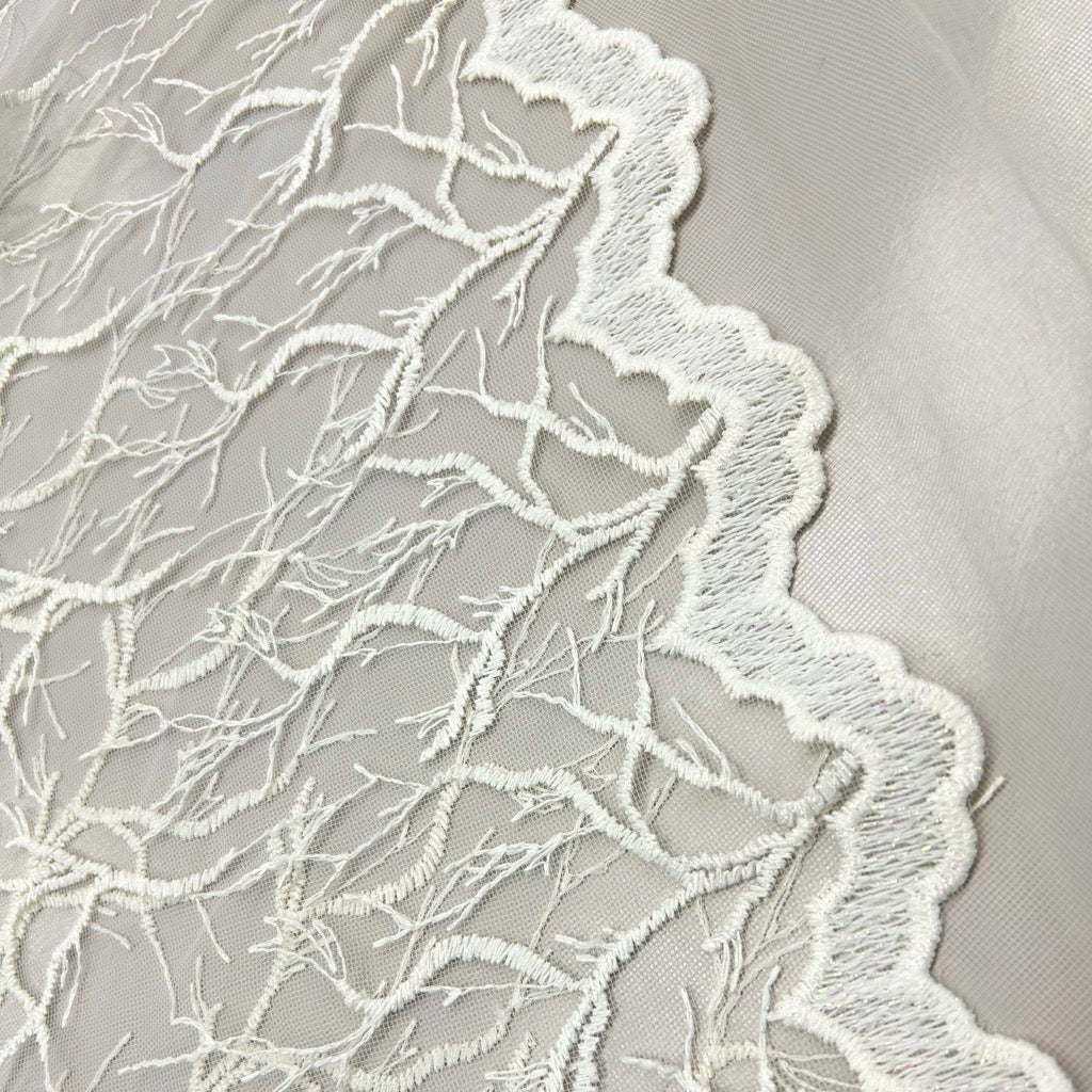 Shimmer Lace Embroidery Curtain Voile Fabric