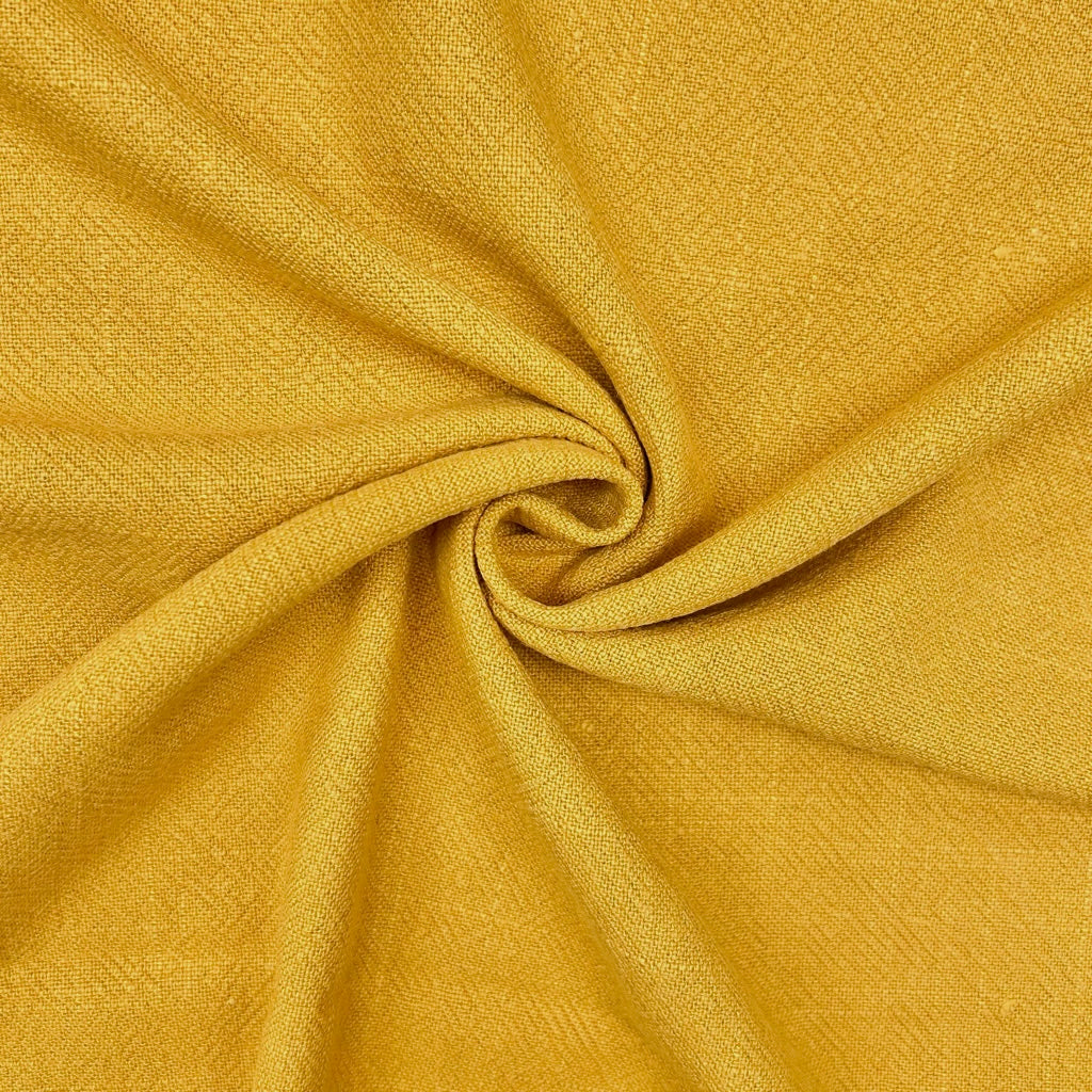 Special Offer Ochre Stonewashed Linen Blend Fabric