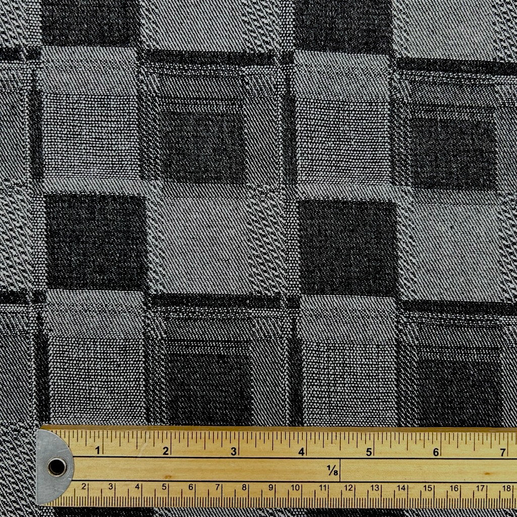 Shadow Check Jacquard Denim Fabric