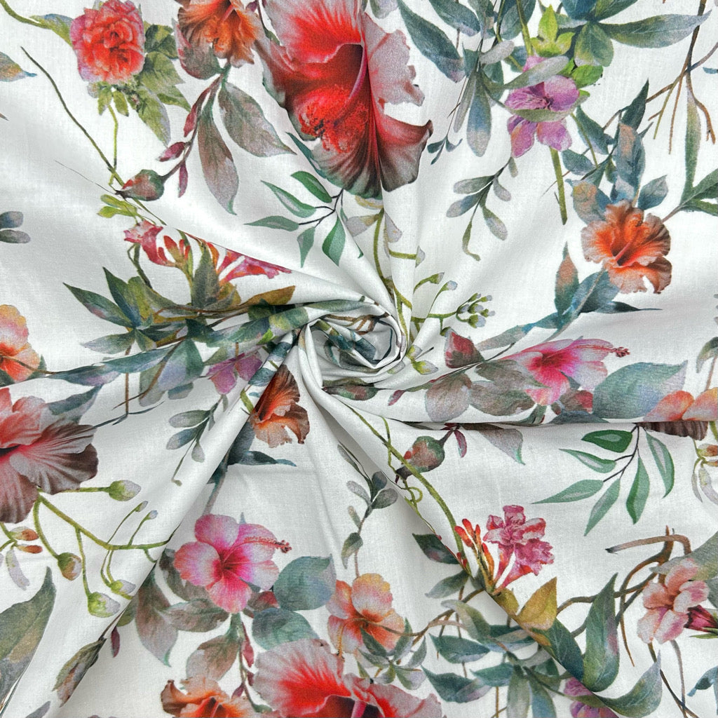 Watercolour Vine Cotton Lawn Fabric
