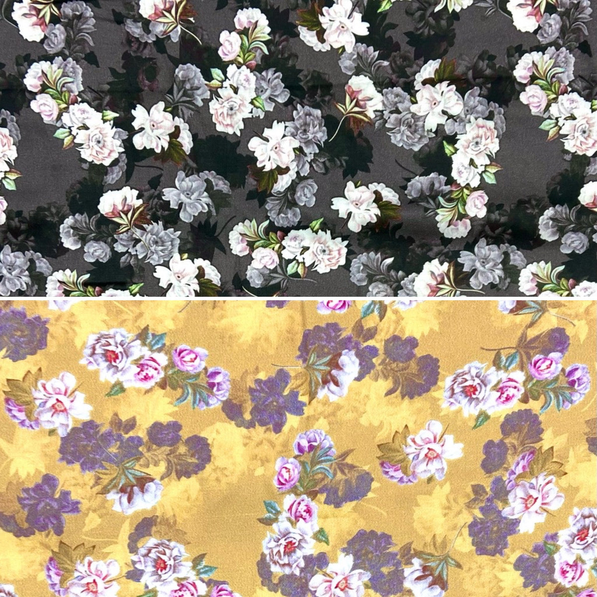 Floral Fusion Cotton Satin Fabric