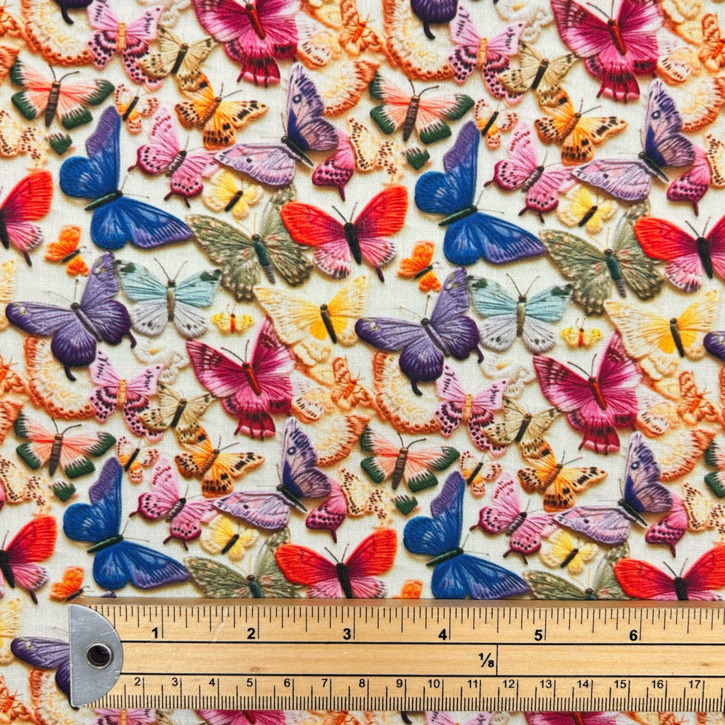 Bright Butterflies Polycotton Fabric