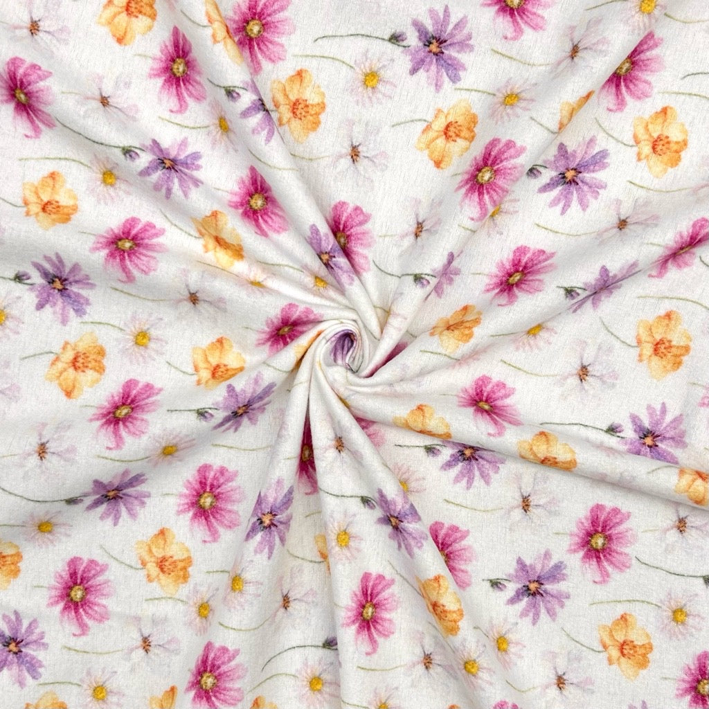 Soft Petal Wildflowers Brushed Cotton Fabric - Pound Fabrics