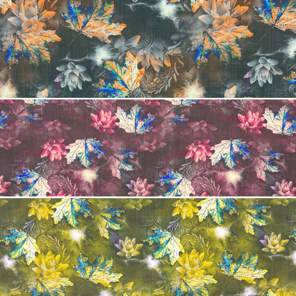 Fallen Leaves Bamboo Silkette Fabric