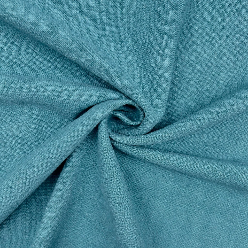 Special Offer Teal Stonewashed Linen Blend Fabric
