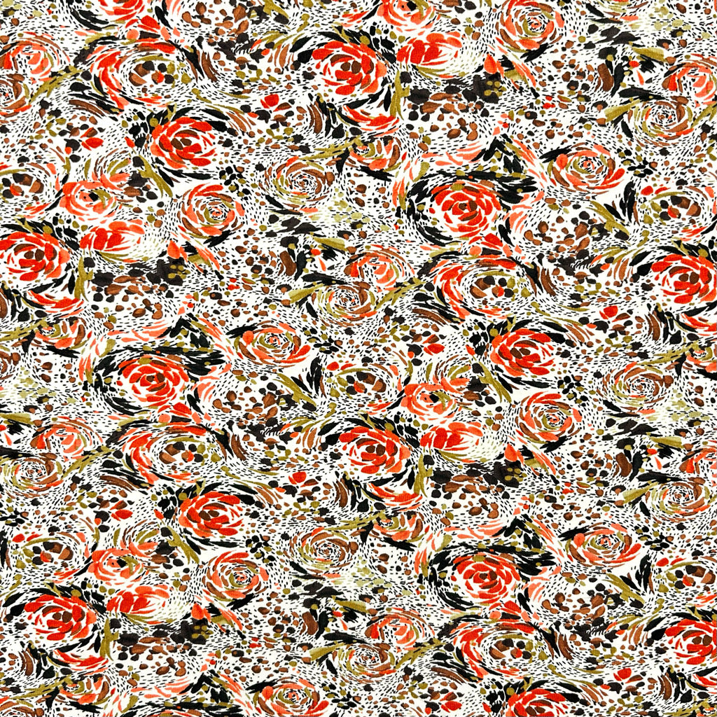 Painterly Blooms Viscose Jersey Fabric