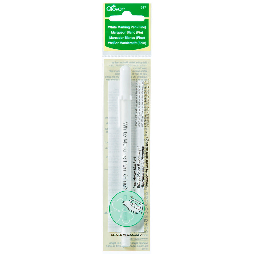 Clover Fabric Marker - White