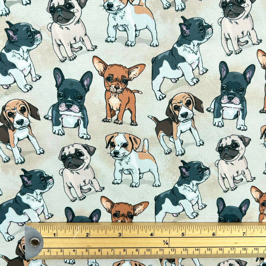 Playful Dogs Sweatshirt Fabric
