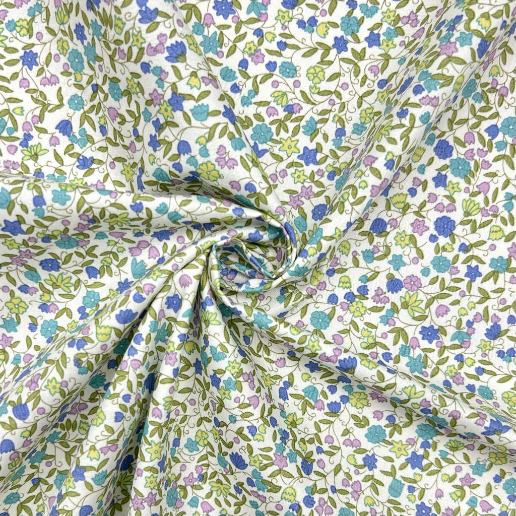 Secret Wildflowers Rose & Hubble Cotton Poplin Fabric