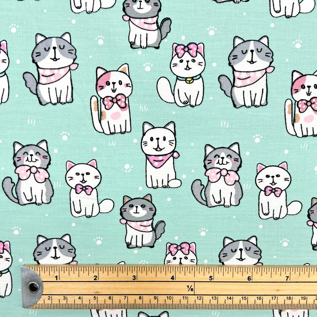Kitty Squad Cotton Poplin Fabric