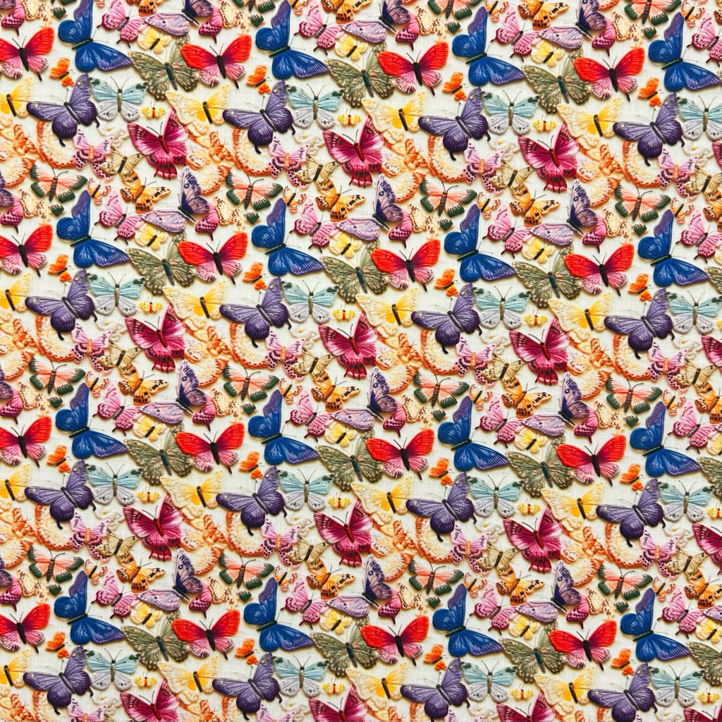 Bright Butterflies Polycotton Fabric