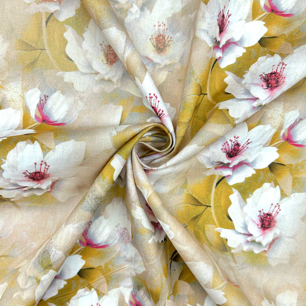Floral Cloudscape Cotton Lawn Fabric