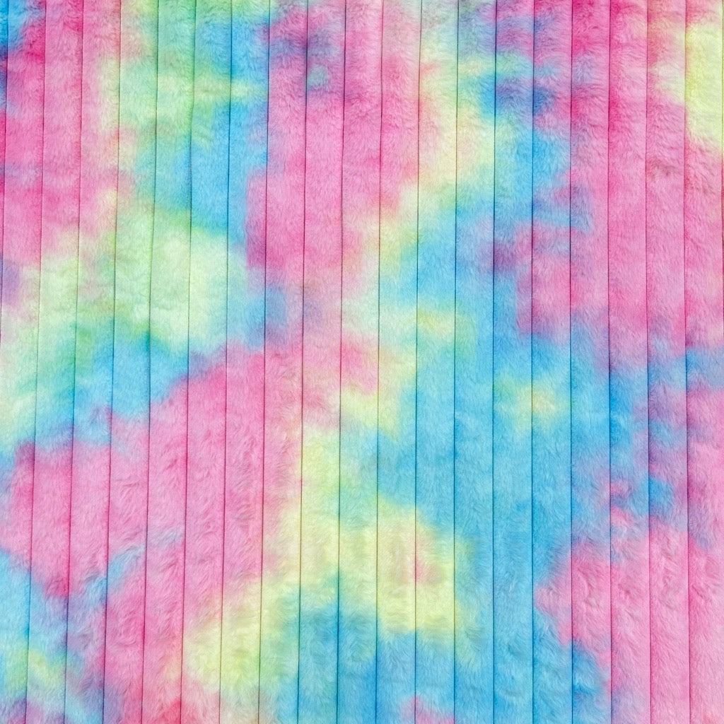 Tie Dye Cuddle Fur Fleece Fabric