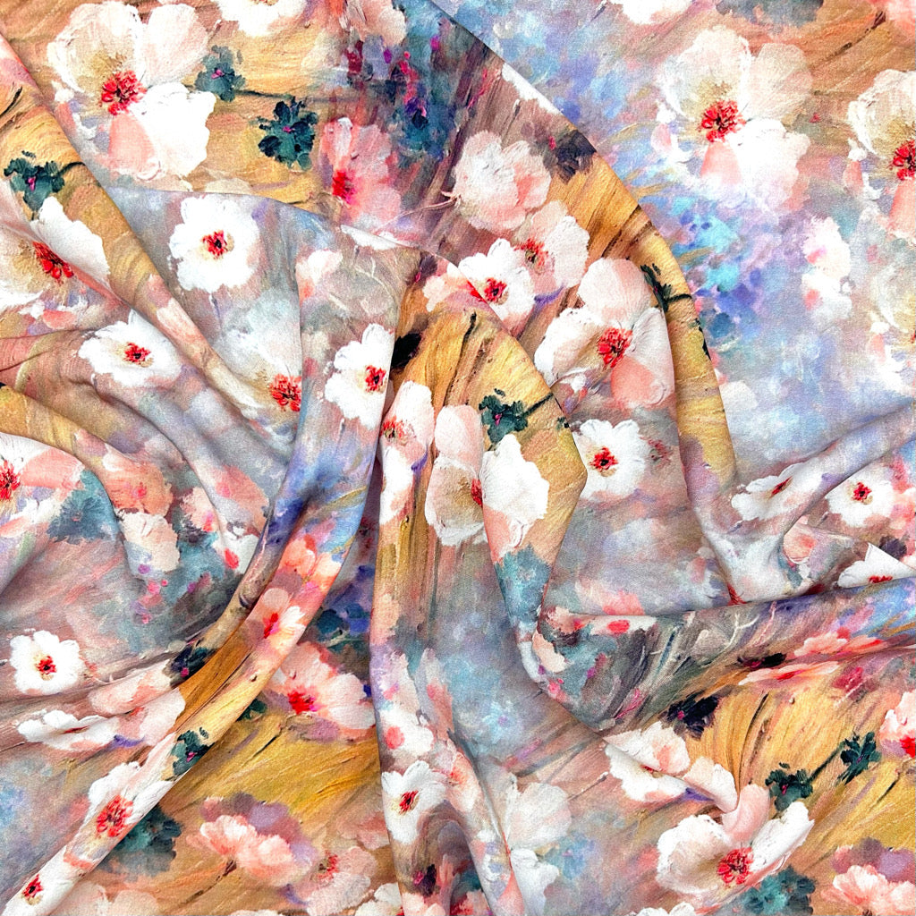 Classic Bouquet Viscose Poplin Fabric