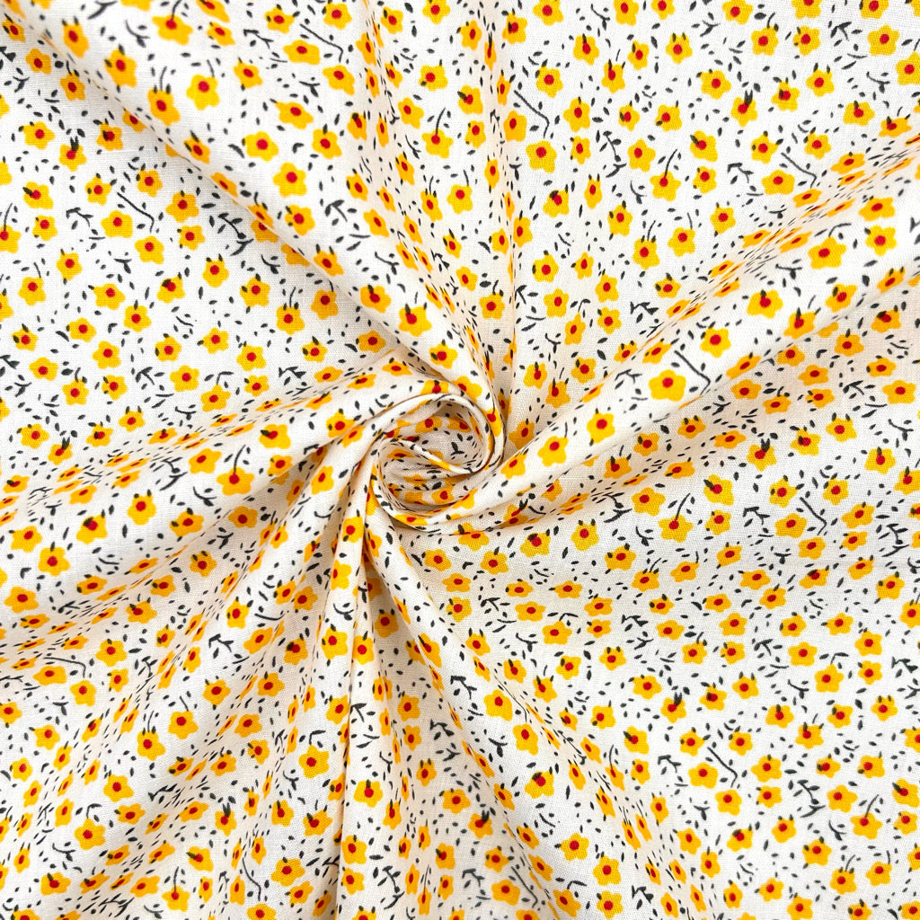 Daffodil Delight Cotton Poplin Fabric