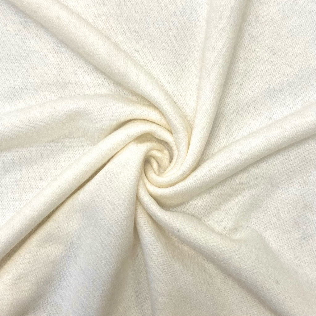 Plain Ivory Wool Blend Fabric