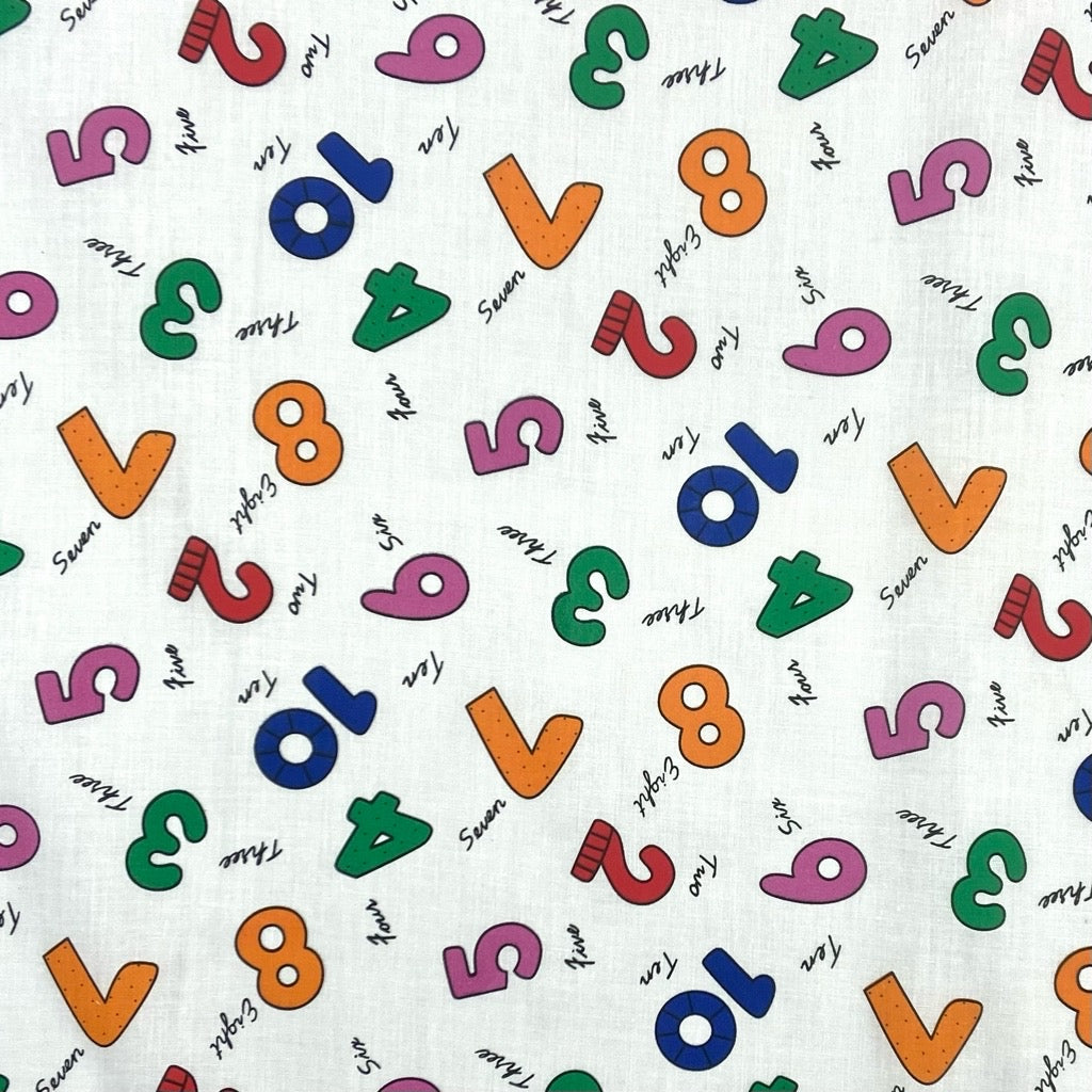 Number Blocks Polycotton Fabric - Pound Fabrics