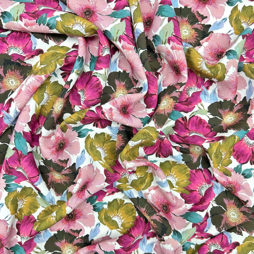 Garden Romance Viscose Poplin Fabric