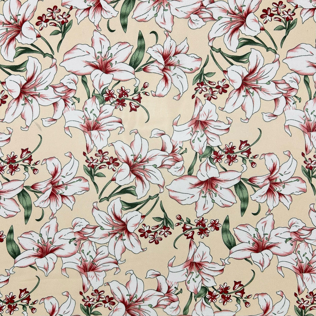 Blooming Lilies Chiffon Fabric