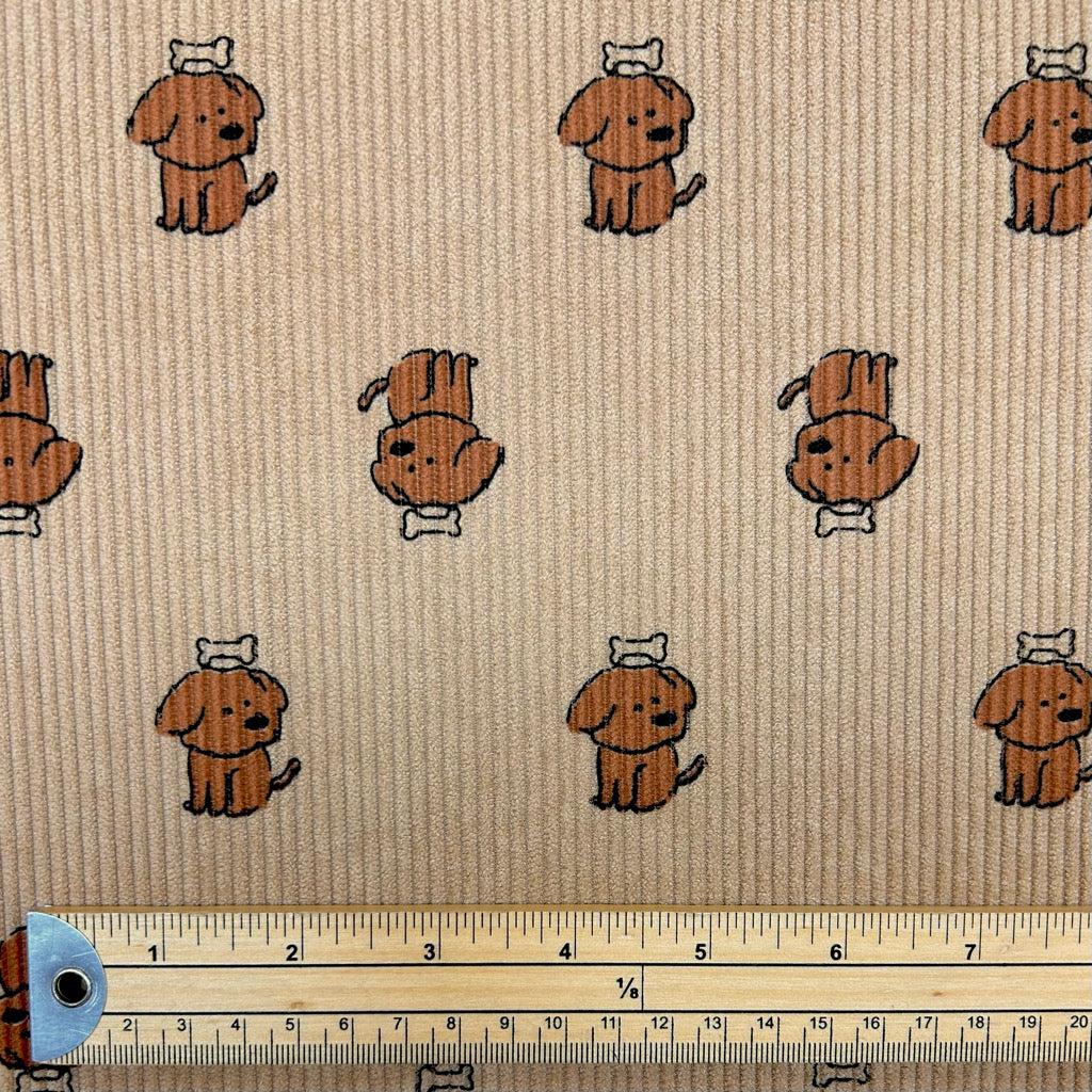 Dog Love Stretch Corduroy Fabric