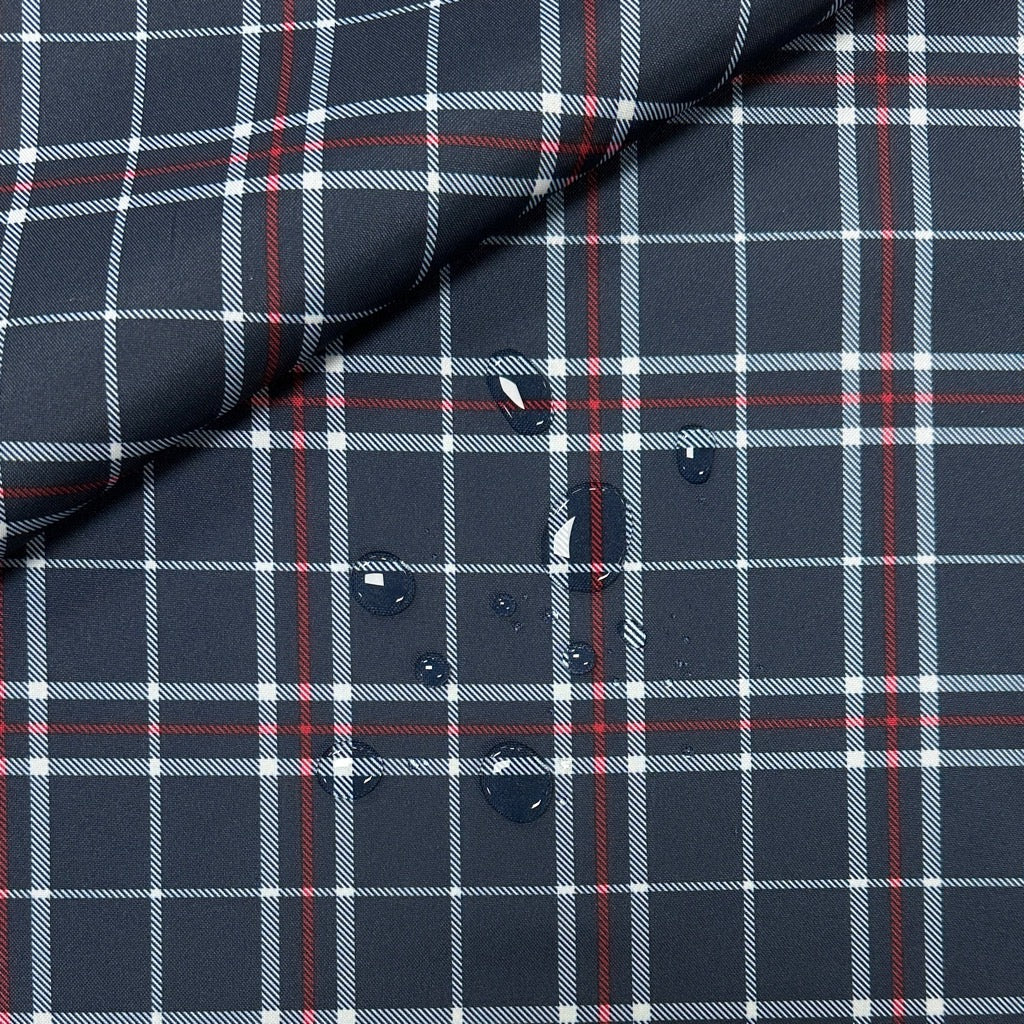 Blue Tartan Heavy Duty Waterproof Fabric