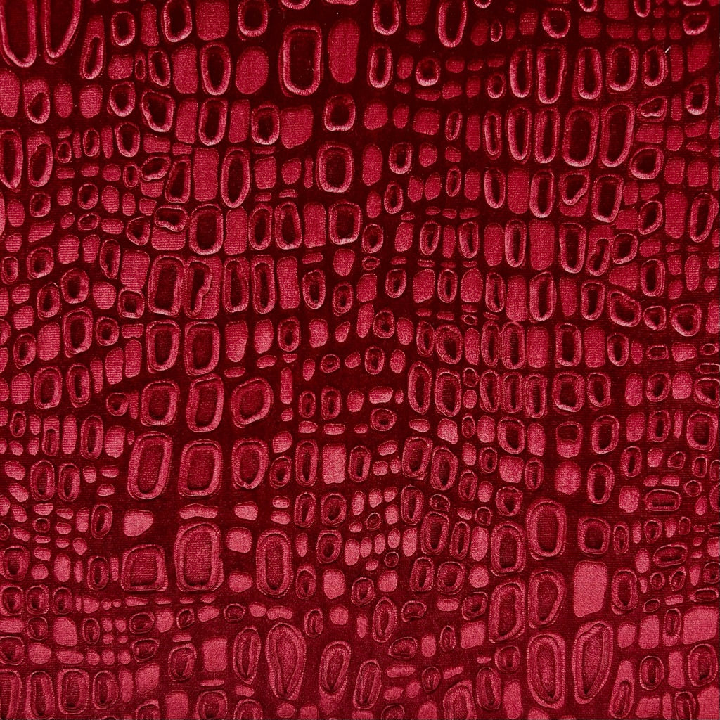 Red Scales Velvet Fabric