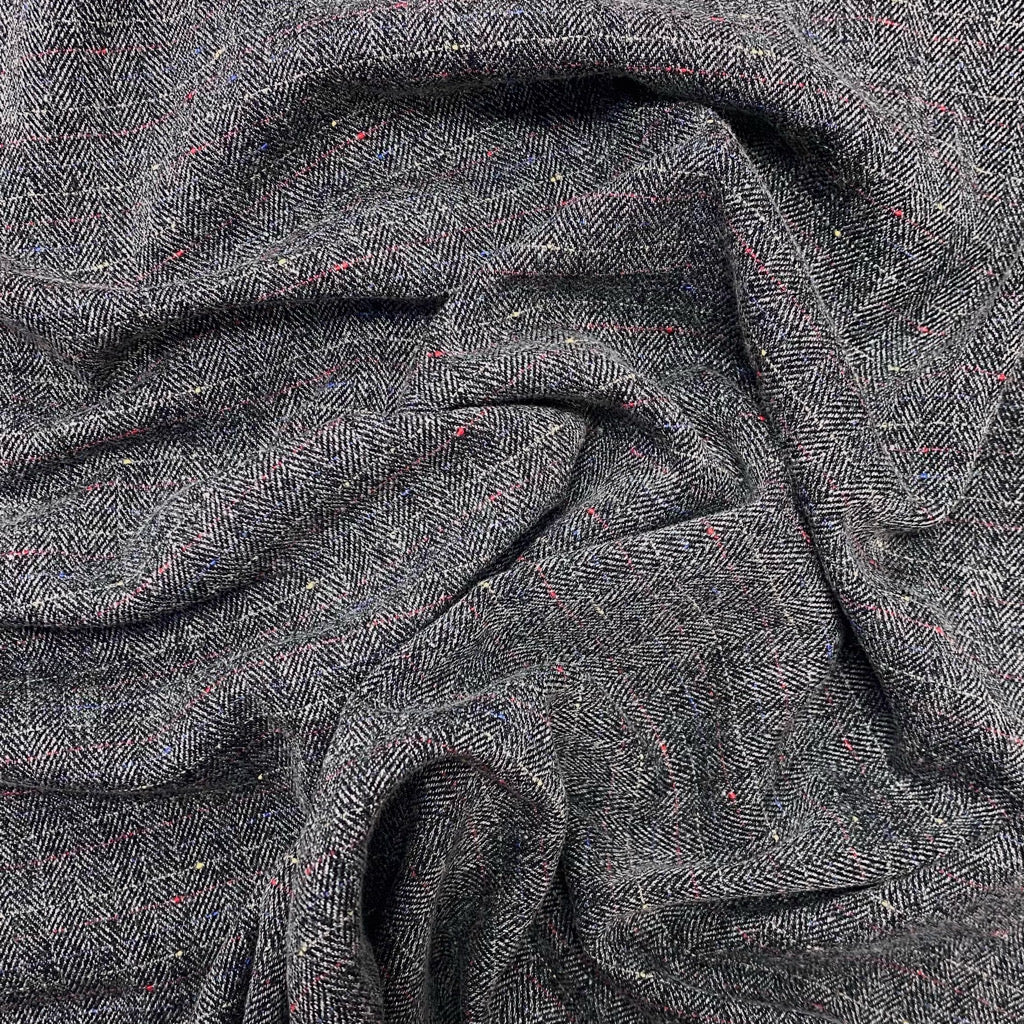 Grey Herringbone Suiting Fabric