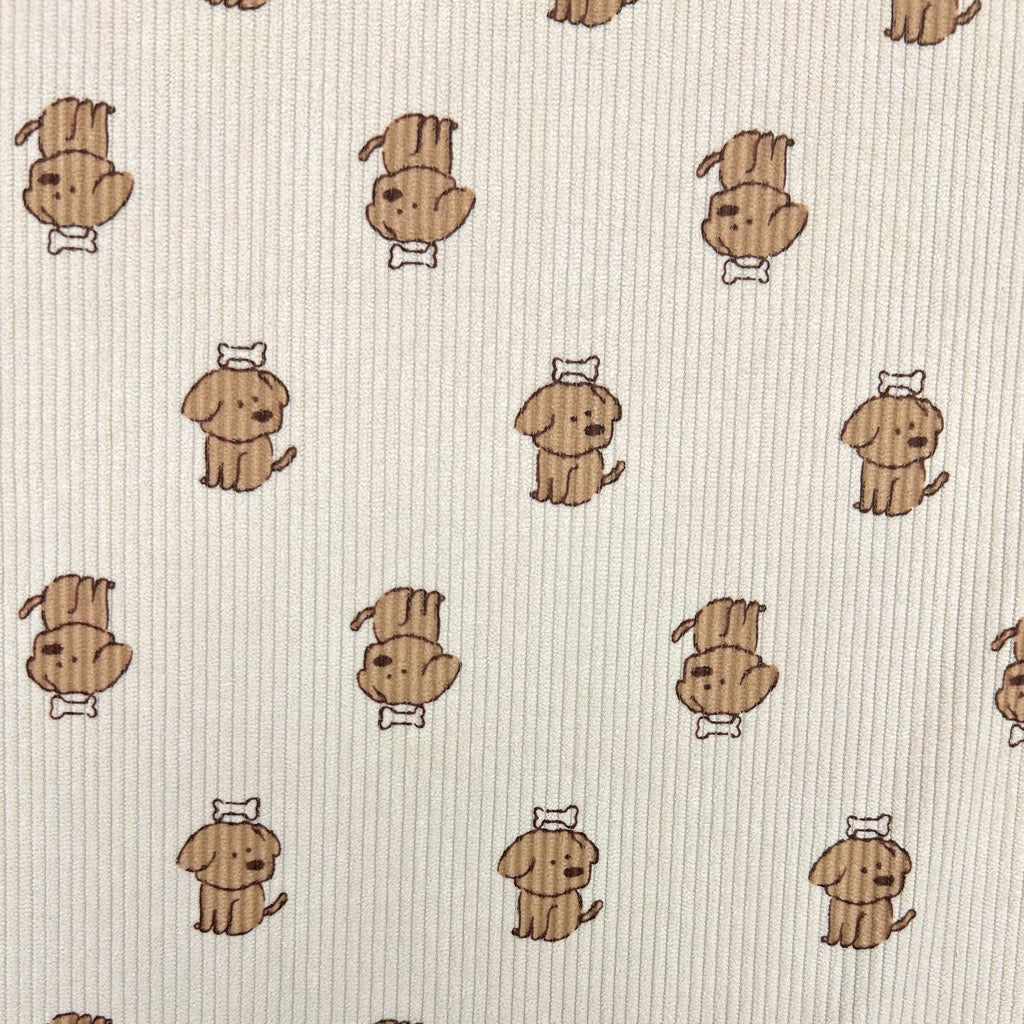 Dog Love Stretch Corduroy Fabric