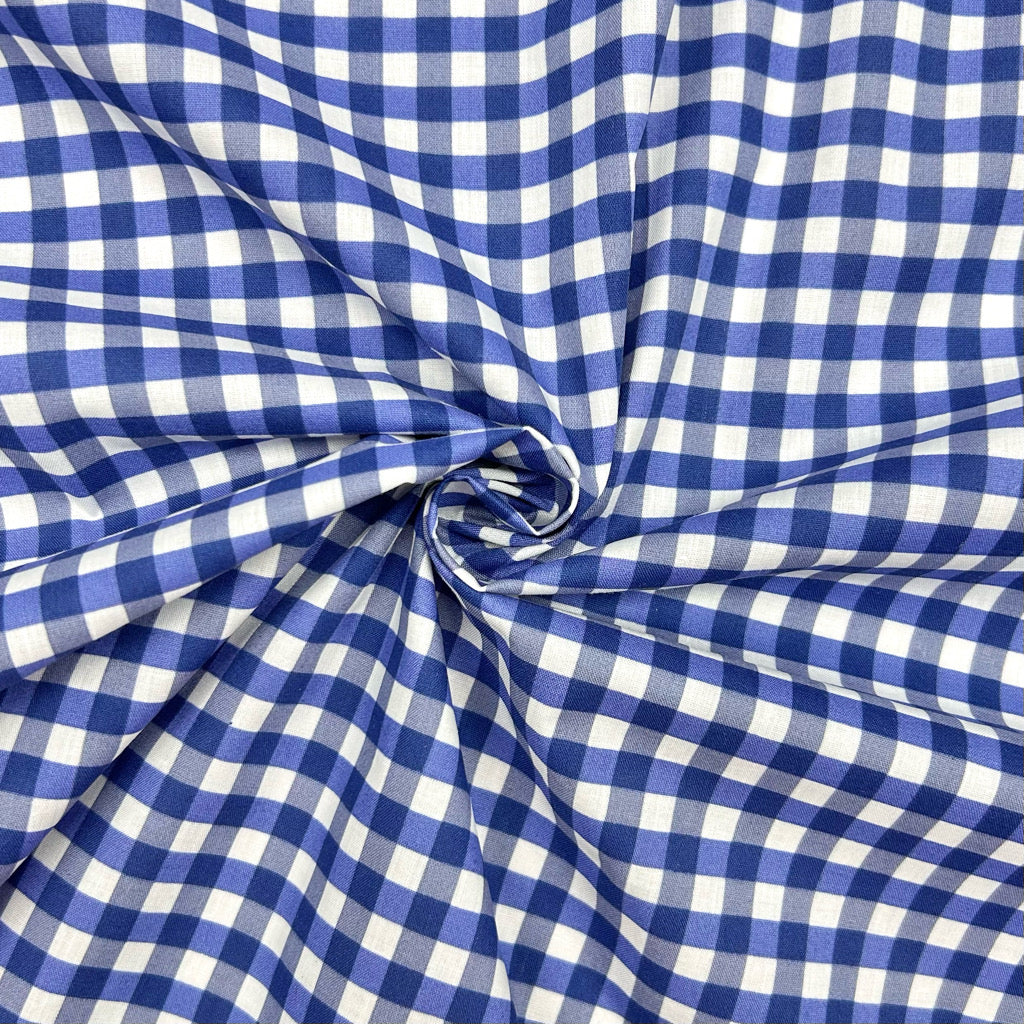 Gingham Print Polycotton Fabric