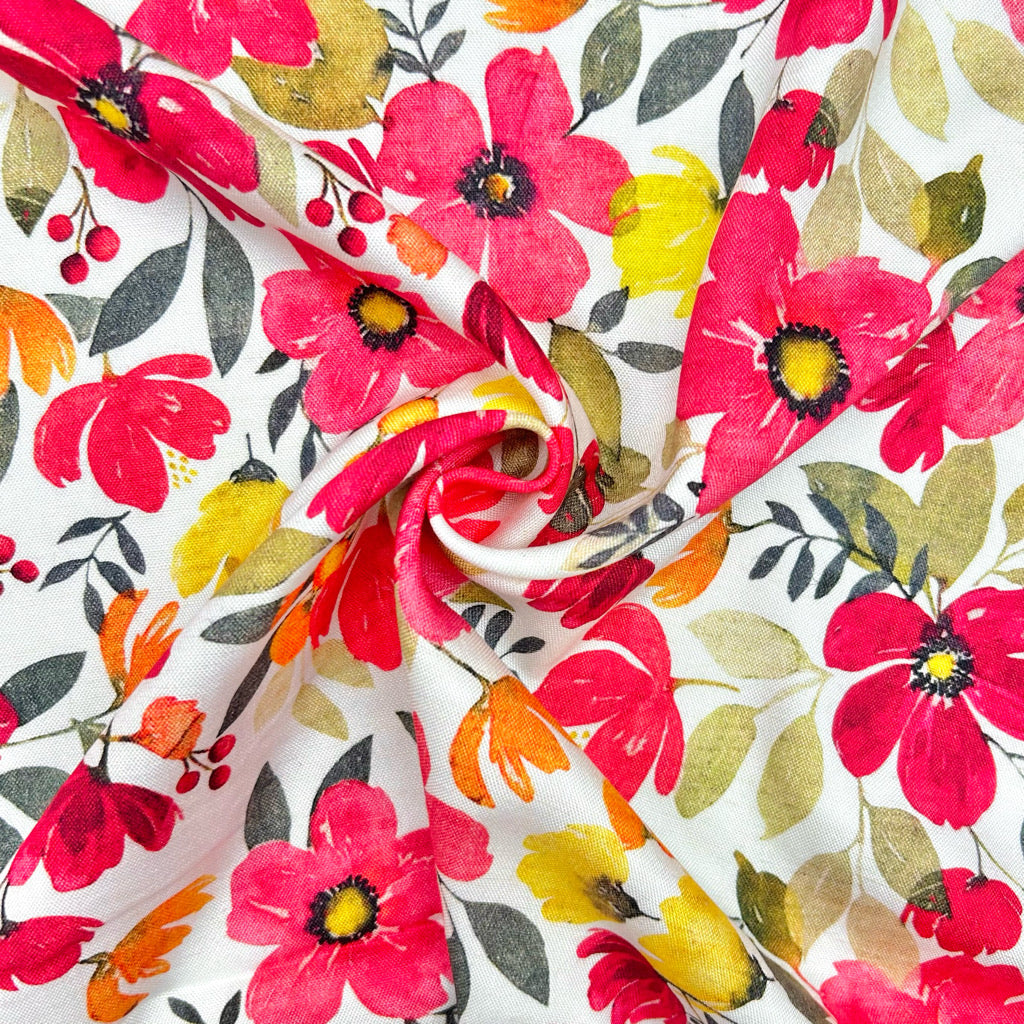 Summer Florals Linen Viscose Fabric