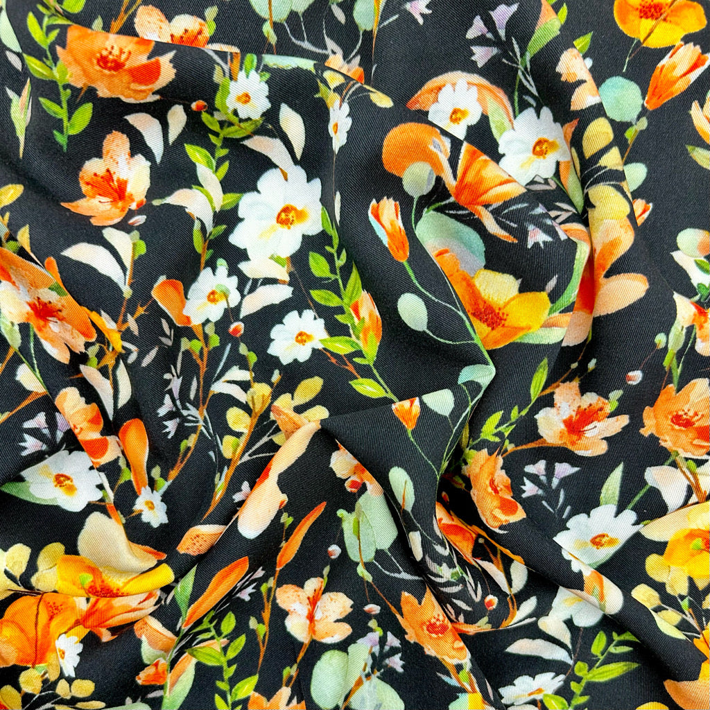 Misty Florals Viscose Twill Fabric - Seconds