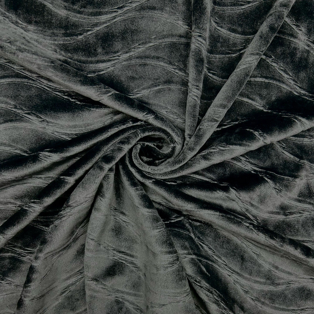 Wavy Tides Stretch Velvet Fabric