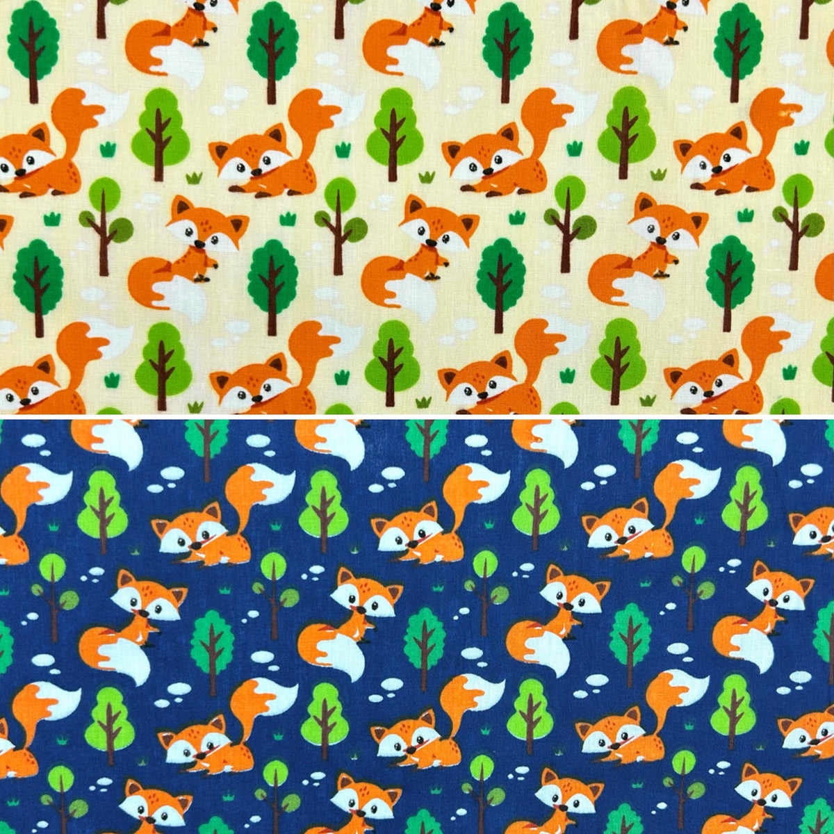 Woodland Fox Polycotton Fabric
