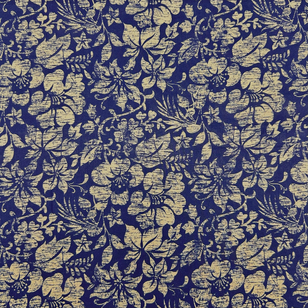 Washed Florals on Navy Cotton Lawn Fabric