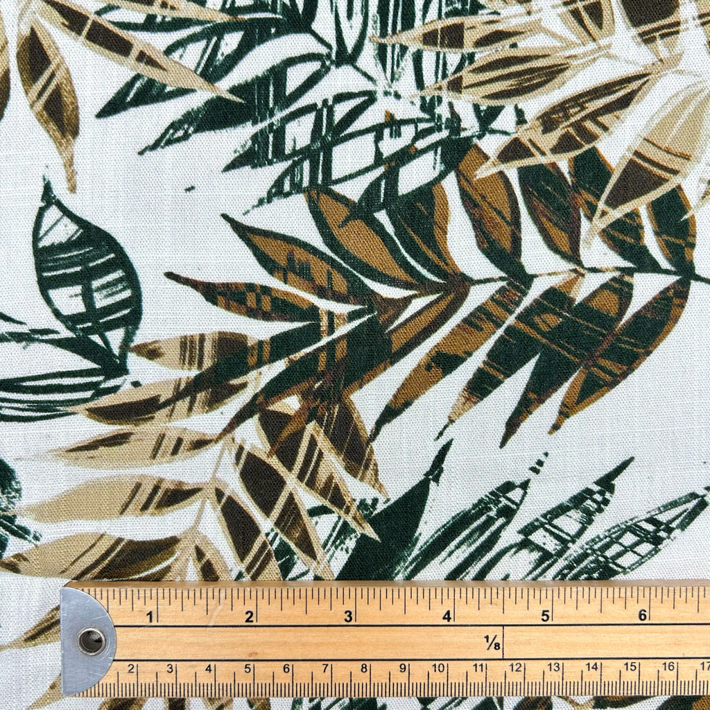 Botanical Canopy Stretch Linen Mix Fabric