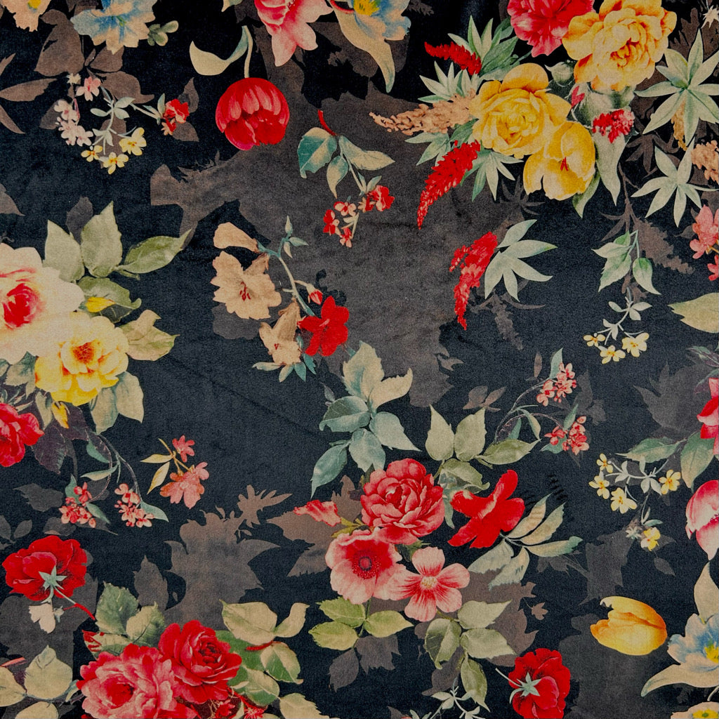 Blossom Mix Stretch Velvet Fabric