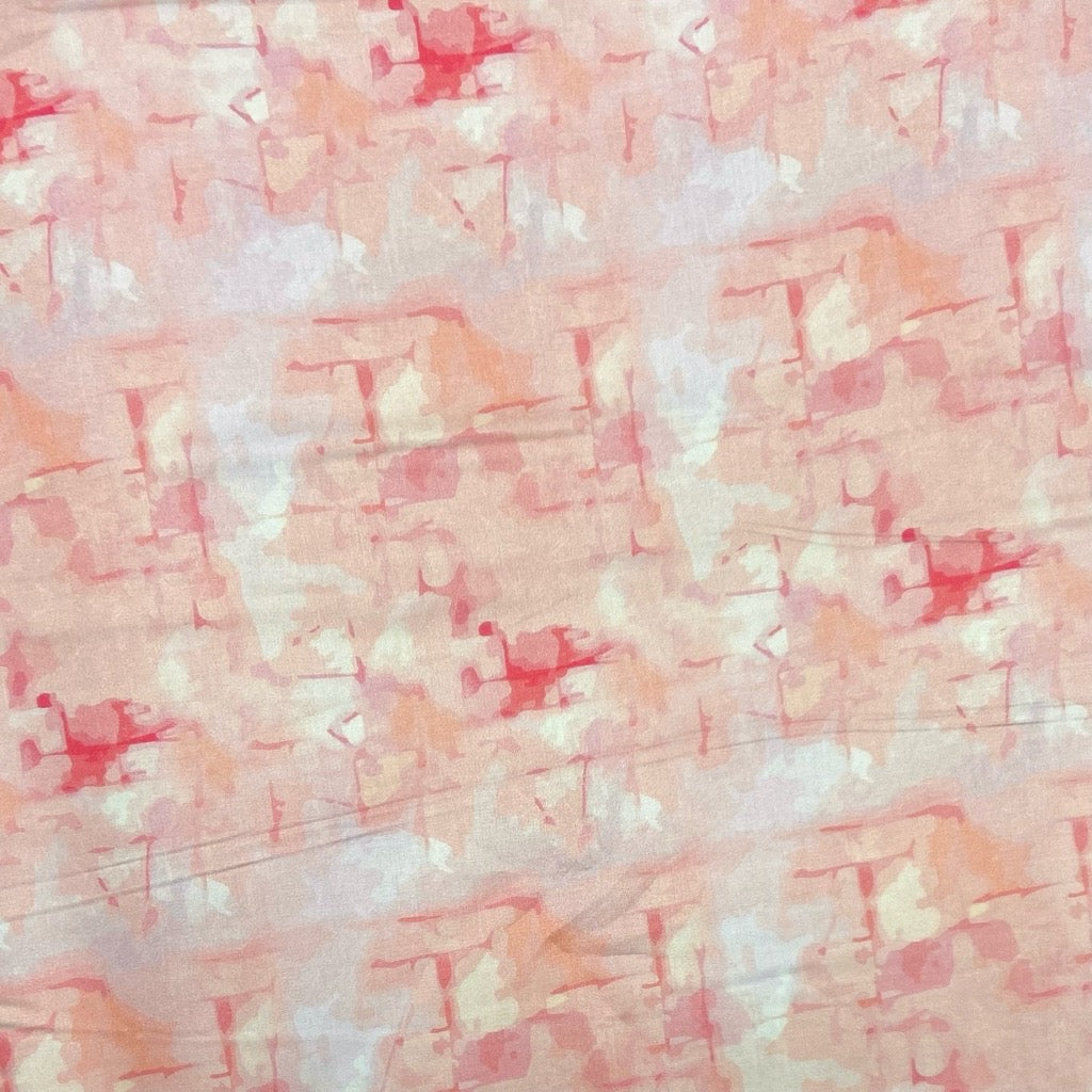 Blush Woodland Cotton Satin Fabric