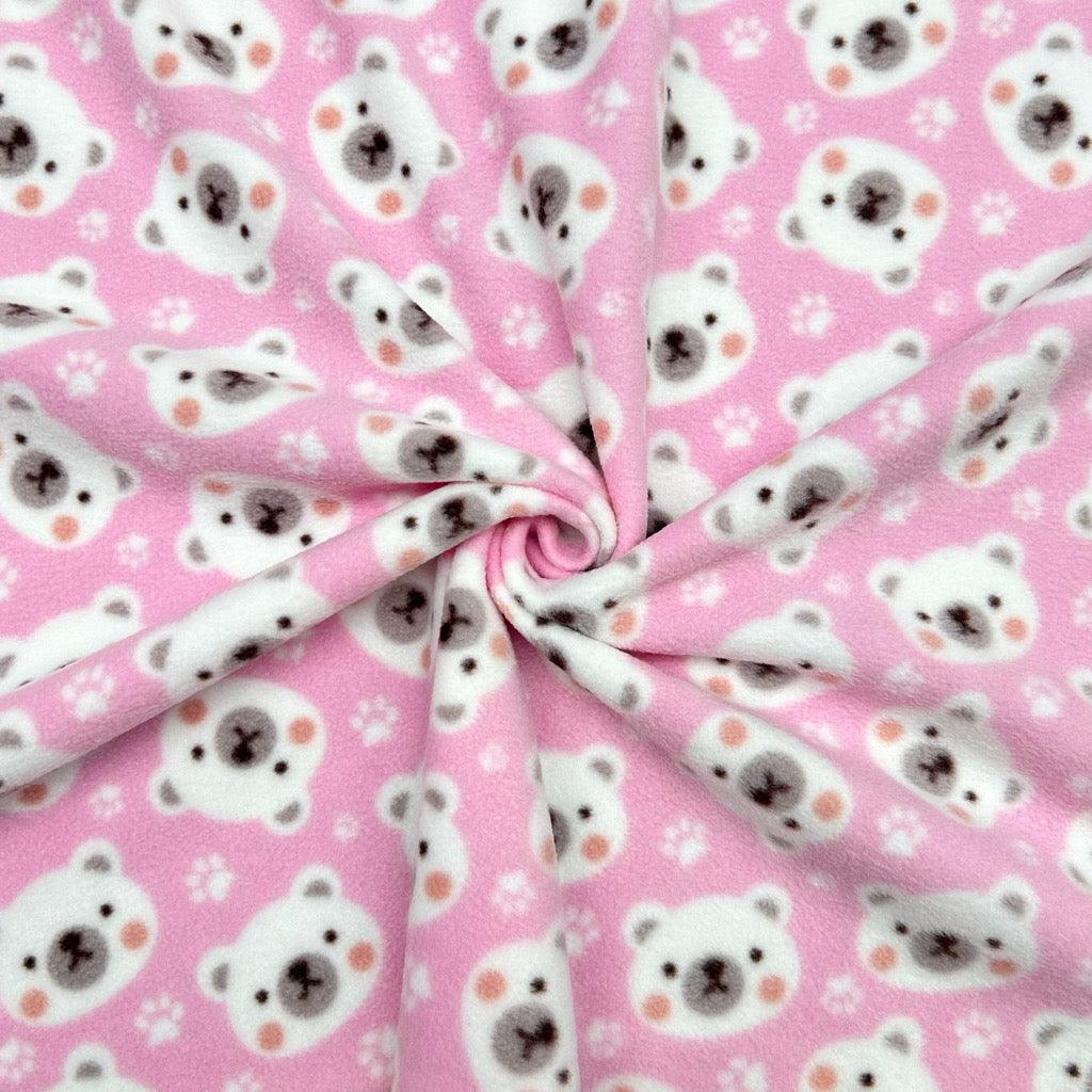 Bear Faces Anti Pill Polar Fleece Fabric - Pound Fabrics