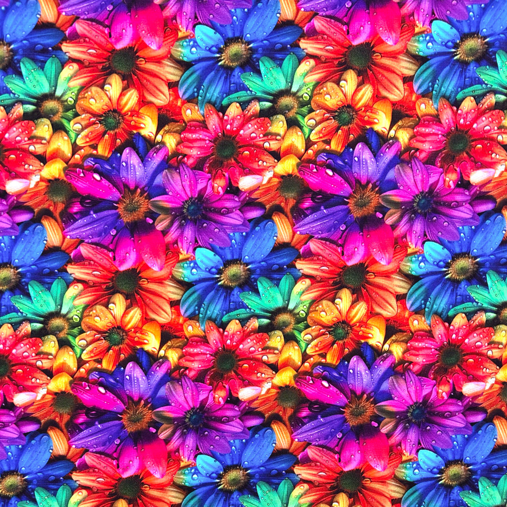 Rainbow Flora French Terry Fabric