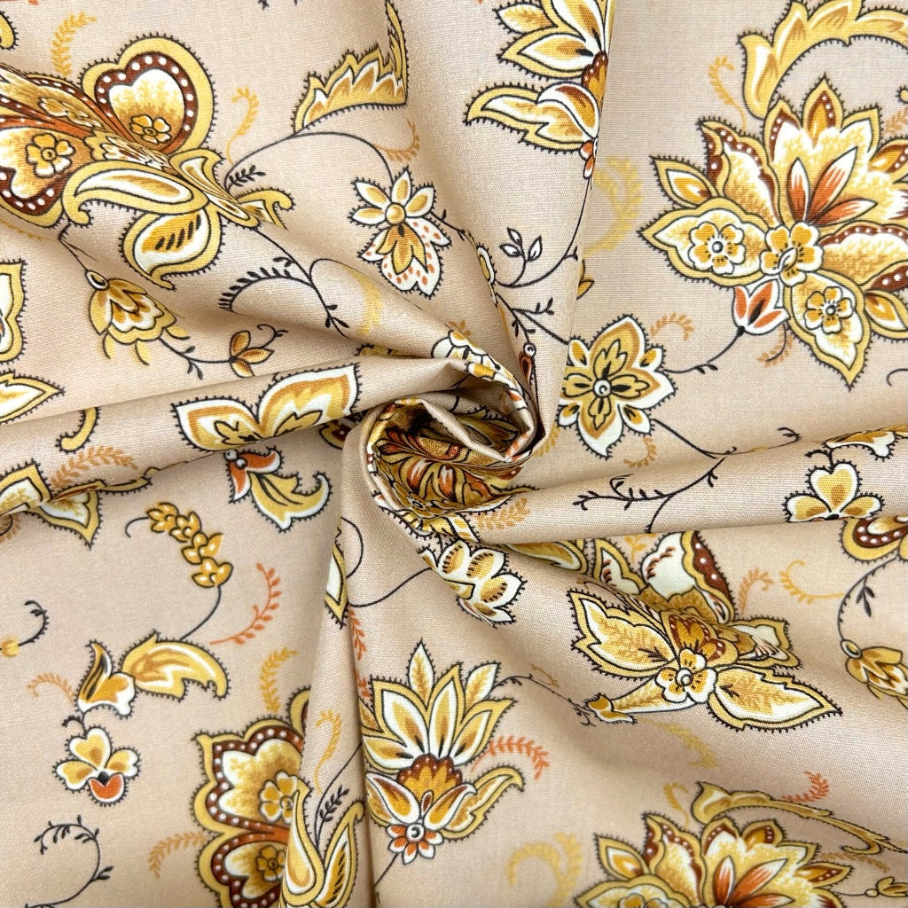 Persian Garden Rose & Hubble Cotton Poplin Fabric