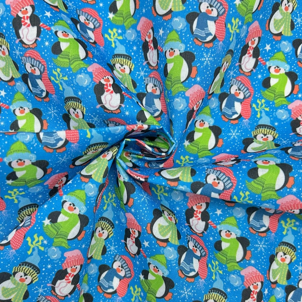 Cosy Penguins Polycotton Fabric