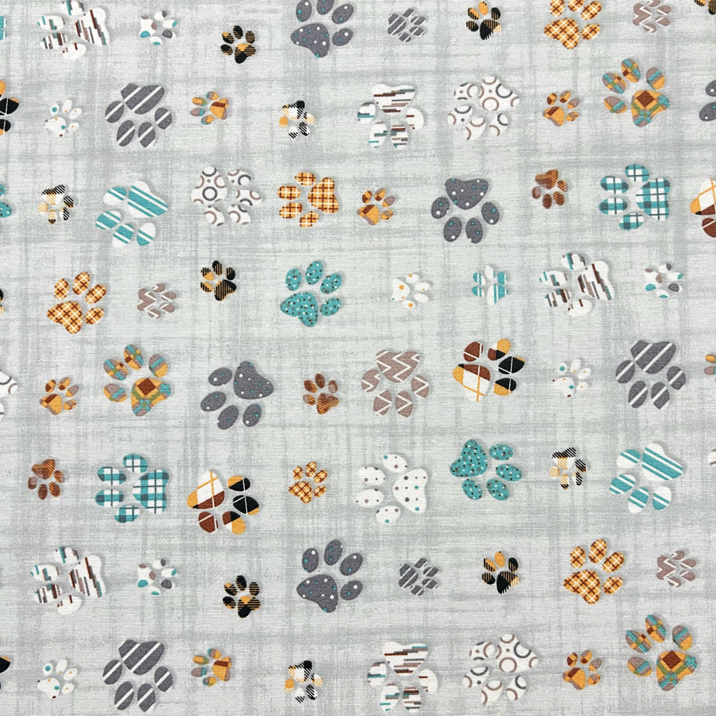 Mix Paw Prints Water Resistant Fabric - Pound Fabrics