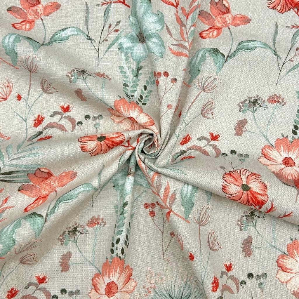 Spring Fabric Material Spring Time Cotton Linen Fabric | Best UK Prices | Pound Fabrics