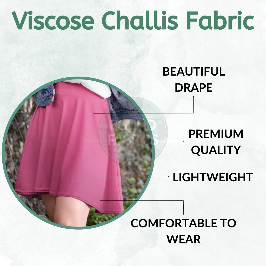 Plain Viscose Challis Fabric  UK's Best Price Guarantee! – Pound Fabrics