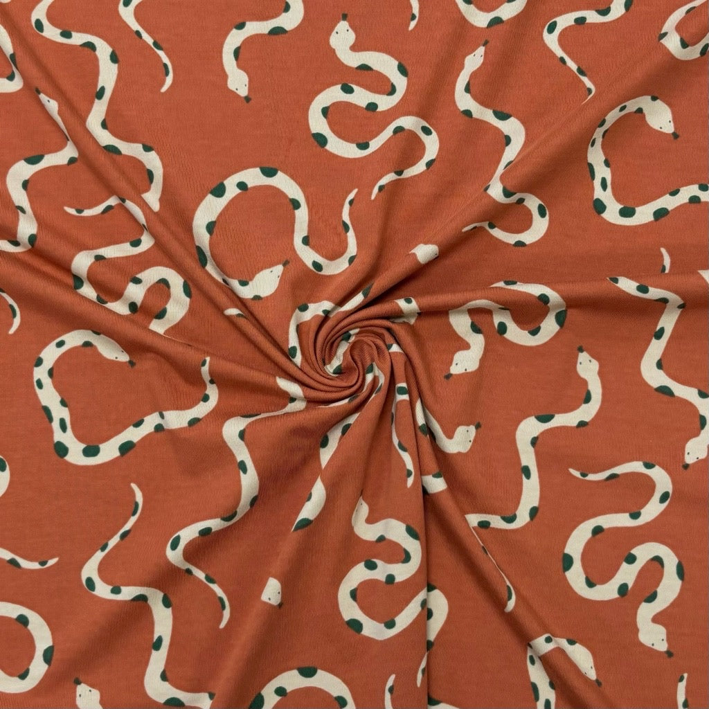 Snakes Cotton Jersey Fabric