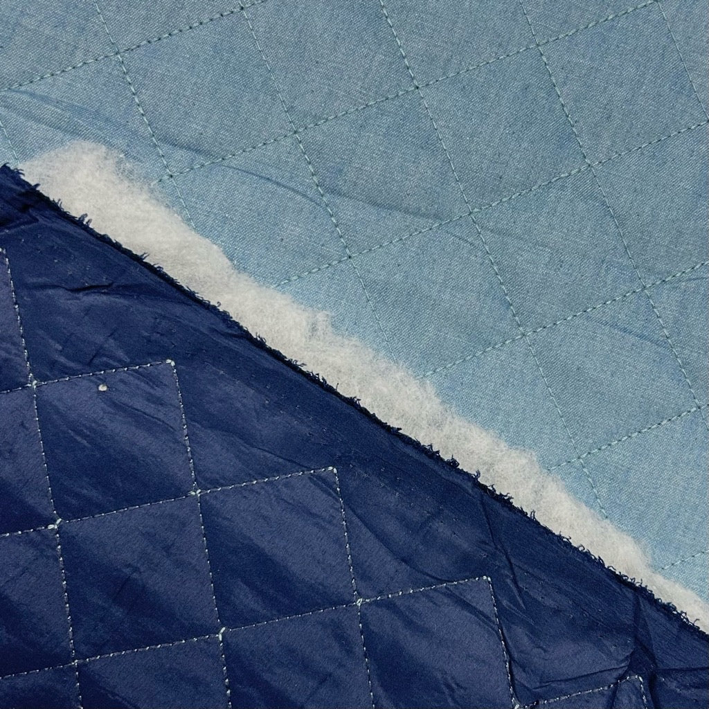 Diamond Quilted Cotton Denim Fabric