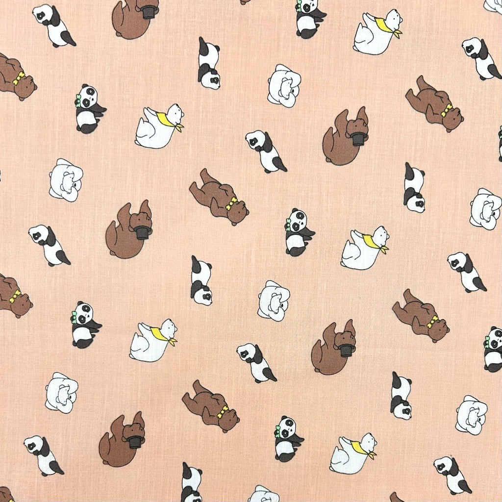 Bear and Panda Polycotton Fabric