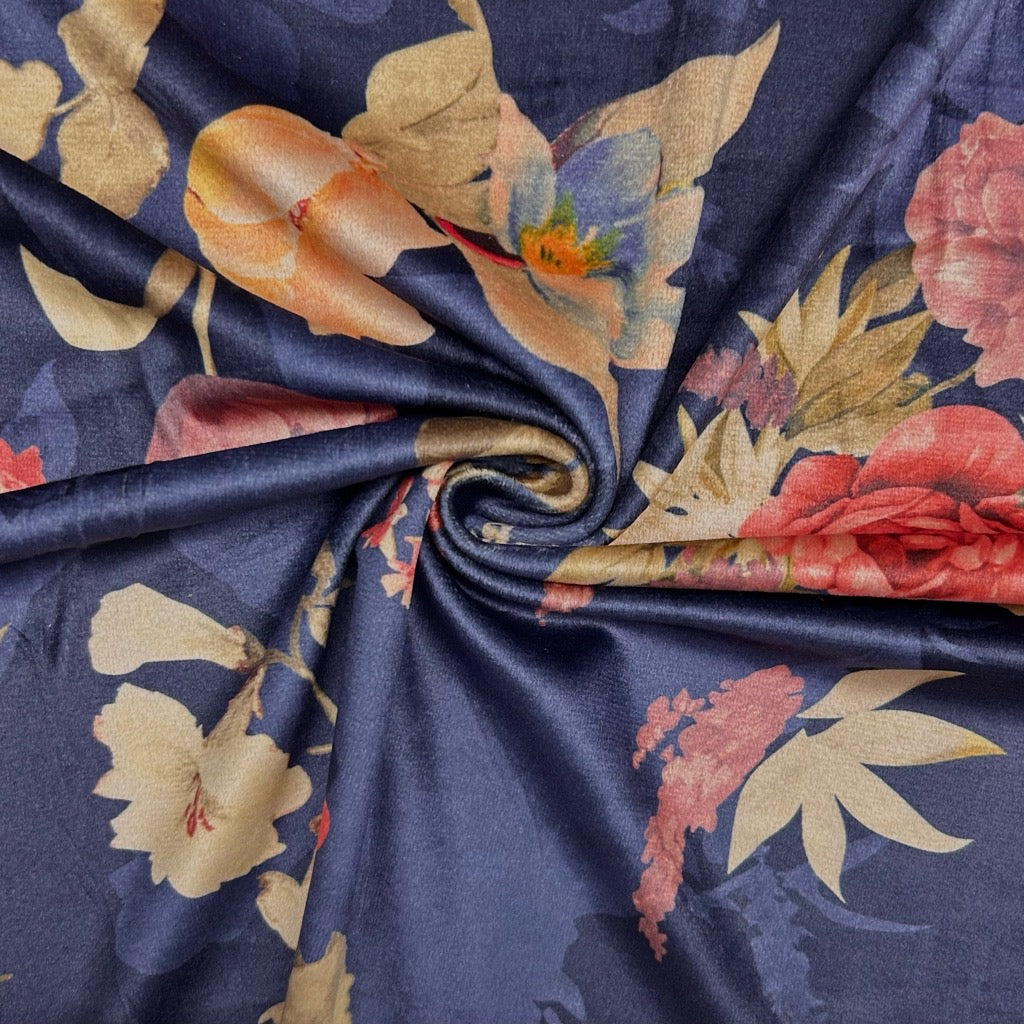 Blossom Mix Stretch Velvet Fabric