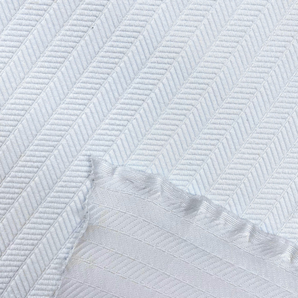 Blue Herringbone Quilted Jersey Fabric