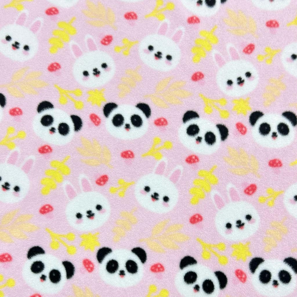 Pandas and Bunnies Anti Pill Polar Fleece Fabric - Pound Fabrics